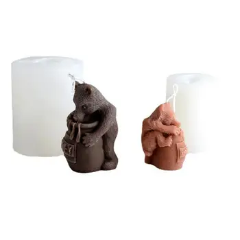 דוב נר עובש ייחודי 3D סיליקון דוב תבניות עבור שרף אפוקסי שרף דוב יציקת תבניות בעבודת יד נר שרף וסבון